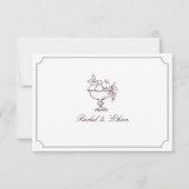 Elegant Burgundy Double Frame Wedding RSVP Card (裏面)