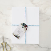 Elegant Burgundy Floral Blooms & Greenery wedding ギフトタグ (より糸付き)