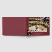 Elegant Burgundy Floral Blooms & Greenery wedding ゲストブック (全面)