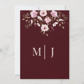 Elegant Burgundy Floral Save the Date Card 招待状 (裏面)