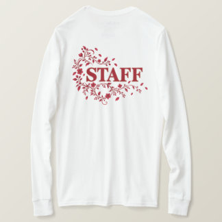 Elegant Burgundy Floral STAFF Event Team Design Tシャツ