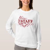 Elegant Burgundy Floral STAFF Event Team Design Tシャツ (正面)