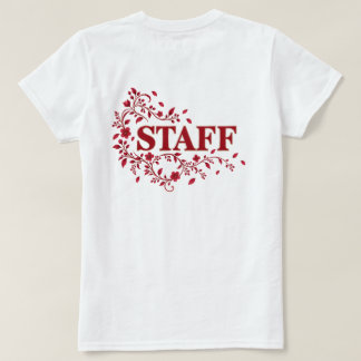 Elegant Burgundy Floral STAFF Event Team Design Tシャツ