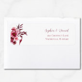 Elegant Burgundy Floral Wedding Address Labels ラベル