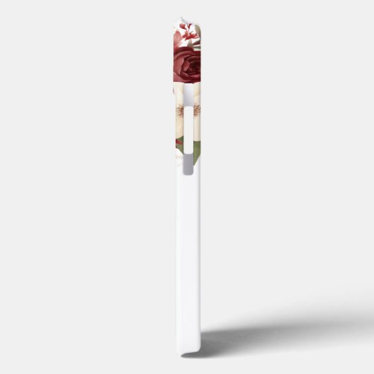 Elegant Burgundy Flowers Case-Mate iPhoneケース (裏面 / 左)