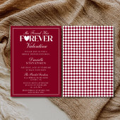 Elegant Burgundy Forever Valentine Bridal Shower 招待状