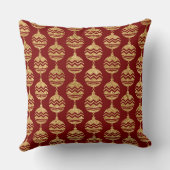 Elegant Burgundy & Gold Christmas Pillow – Luxury  クッション (裏面)