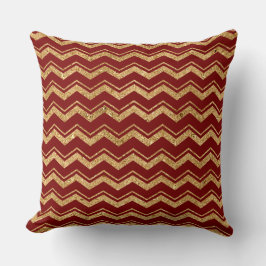 Elegant Burgundy & Gold Christmas Pillow – Luxury  クッション