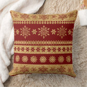 Elegant Burgundy & Gold Christmas Pillow – Luxury  クッション (ブランケット)