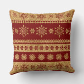 Elegant Burgundy & Gold Christmas Pillow – Luxury  クッション (裏面)