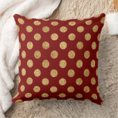 Elegant Burgundy & Gold Christmas Pillow – Luxury  クッション (ブランケット)