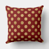 Elegant Burgundy & Gold Christmas Pillow – Luxury  クッション (裏面)