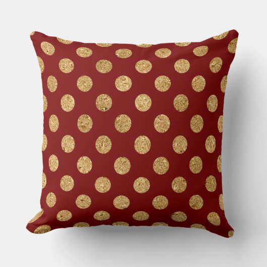 Elegant Burgundy & Gold Christmas Pillow – Luxury  クッション (正面)
