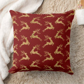 Elegant Burgundy & Gold Christmas Pillow – Luxury クッション (ブランケット)
