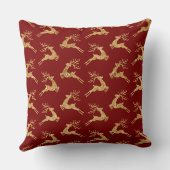 Elegant Burgundy & Gold Christmas Pillow – Luxury クッション (裏面)