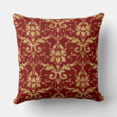 Elegant Burgundy & Gold Christmas Pillow – Luxury クッション (裏面)
