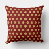 Elegant Burgundy & Gold Christmas Pillow – Luxury  クッション (裏面)