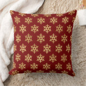 Elegant Burgundy & Gold Christmas Pillow – Luxury  クッション (ブランケット)