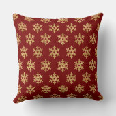 Elegant Burgundy & Gold Christmas Pillow – Luxury  クッション (裏面)