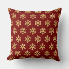 Elegant Burgundy & Gold Christmas Pillow – Luxury  クッション