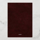 Elegant burgundy gold foil typography wedding 箔招待状 (裏面)