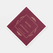 Elegant Burgundy Gold Formal Wedding Paper Napkin スタンダードランチョンナプキン (角)