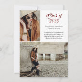 Elegant Burgundy & Gold Graduation Invitation 招待状 (裏面)