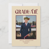 Elegant Burgundy Gold Graduation Party Photo 招待状 (裏面)