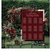 Elegant Burgundy Gold Marble Wedding Seating Chart ポスター