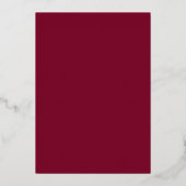 Elegant Burgundy Gold Wedding Script Calligraphy 箔招待状 (裏面)
