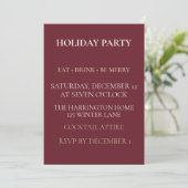 Elegant Burgundy Holiday Party Invitation 招待状 (スタンド正面)
