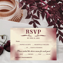 Elegant Burgundy Ivory Minimalist Retro Wedding