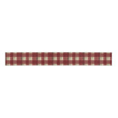 Elegant Burgundy Ivory Rust Red Plaid Pattern グログランリボン (正面)