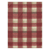 Elegant Burgundy Ivory Rust Red Plaid Pattern テーブルクロス (正面)