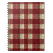 Elegant Burgundy Ivory Rust Red Plaid Pattern ノートブック (正面)