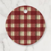 Elegant Burgundy Ivory Rust Red Plaid Pattern フェイバータグ (裏面)