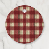 Elegant Burgundy Ivory Rust Red Plaid Pattern フェイバータグ (正面)