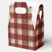 Elegant Burgundy Ivory Rust Red Plaid Pattern フェイバーボックス (オープン)