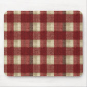 Elegant Burgundy Ivory Rust Red Plaid Pattern マウスパッド (正面)