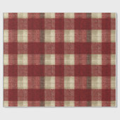 Elegant Burgundy Ivory Rust Red Plaid Pattern ラッピングペーパー (フラット)