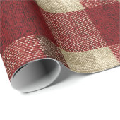 Elegant Burgundy Ivory Rust Red Plaid Pattern ラッピングペーパー (ロールコーナー)
