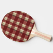 Elegant Burgundy Ivory Rust Red Plaid Pattern 卓球ラケット (横)