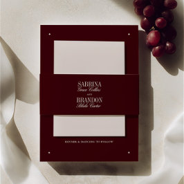 Elegant Burgundy & Ivory Wedding  招待状ベリーバンド