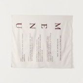 Elegant Burgundy & Ivory Wedding Bar Menu タペストリー (正面(横))