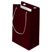 Elegant Burgundy & Ivory Wedding Thank You スモールペーパーバッグ (裏面アングル)