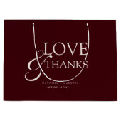 Elegant Burgundy & Ivory Wedding Thank You ラージペーパーバッグ (正面)