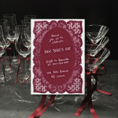 Elegant Burgundy Lace Trendy New Year’s Eve Party 箔招待状