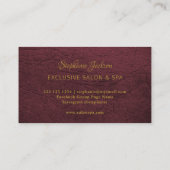 Elegant burgundy leather gold frame professional 名刺 (裏面)