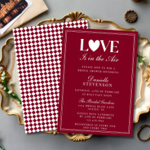 Elegant Burgundy Love Is in the Air Bridal Shower
