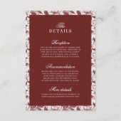 Elegant Burgundy Luxury Old Money Wedding Details エンクロージャーカード (正面)
